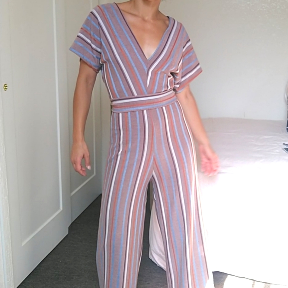 Zara Striped 70s era Jumpsuit